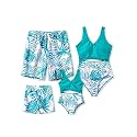 PATPAT Family Matching Swimsuits Swimwear: Mommy and Me Striped Spliced One-Piece Matching Swimsuits Set