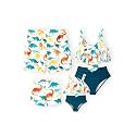 PATPAT Family Matching Swimsuits Two Piece Hawaiian Tropical Beach Bikini and Swim Trunks Set Mommy and Me Bathing Suits