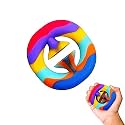 PATPAT® Fidget Toys Pop It Grip Strength Device Stress Relief Sensory Hand Toy Anti-Anxiety Squeeze Click Finger Anxiety Relief Toys Silicone Grip Toy for Kids and Adults (Rainbow) (Rainbow)