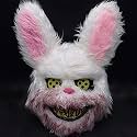 PATPAT® Halloween Party Mask, Scary Mask Bloody Bunny Mask, Plush Head Mask, Cosplay Costume Props Halloween Party Decorations (White)