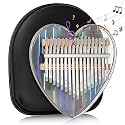 PATPAT� Kalimba Musical Instrument Thumb Piano Creative Heart Shape Kalimba 17 Keys Mbira Finger Piano with Note Sticker, Tune Hammer, Carry Bag, Kalimba Instruments Gift for Kids Adults Beginners