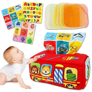 patpat baby tissue box toy for 6-18m cloth 8pcs sheer 3pcs crinkle