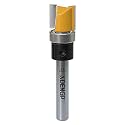 Pattern Flush Trim Router Bit 1/4 Inch Shank, 1/2 Inch Cutting Diameter, 1/2 Inch Cutting Length, Top Bearing Flush Straight Cut Trim Router Bit for Woodworking