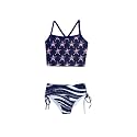 PattyCandy Girls Two Piece Tankini Swimsuit USA Stars &amp; Waves Design - 10