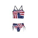PattyCandy Girls Two Piece Tankini Swimsuit Patriotic USA Flag Print - 12