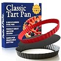 Patz&Patz Classic Tart Pan 9 Inch Removable Bottom with Patented Silicone Crust Shaper | Nonstick Carbon Steel Quiche Baking Dish, Fruit Tart Molds for Baking, Quiche Pan & Pie Mold - PFOA & PTFE-Free