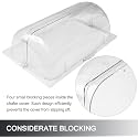 Hospitality Plastic Wicker Rectangular Bread Display Basket with Clear Roll-Top Lid, Commercial Countertop Pastry, Donut &amp; Cookie Storage Case, Beige, 21" x 13" x 3" (Pack of 1)