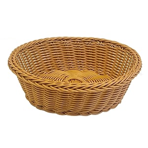 plastic woven round fruit serving basket snack basket egg storage basket amp bread basket for kitchen and dining table 10 inch pack of 1