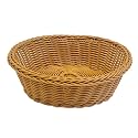 Plastic Woven Round Fruit Serving Basket, Snack Basket, Egg Storage Basket & Bread Basket for Kitchen and Dining Table, 10 Inch (Pack of 1)