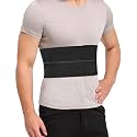 Pauline Broken Rib Brace for Men - Plus Size Compression Chest Binder for Cracked Ribs Support & Chest Pain Relief - Rib Belt for Bruised Rib Cage (Black, XL)
