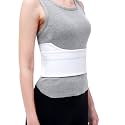 Pauline Broken Rib Brace for Women - Compression Chest Binder for Cracked Ribs Support & Chest Pain Relief - Rib Belt for Bruised Rib Cage (White, Fits 45”-60”)