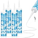 PAULINN 4 Pack White Silicone Caulk Waterproof 100% Silicone Caulk for Kitchen & Bathroom