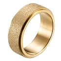 PAURO Women's Men's 2mm/4mm/6mm/8mm Sandblast Finish Lucky Worry Ring Band