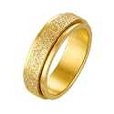 PAURO Women's Men's 2mm/4mm/6mm/8mm Sandblast Finish Lucky Worry Ring Band