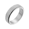 PAURO Women's Men's 2mm/4mm/6mm/8mm Sandblast Finish Lucky Worry Ring Band
