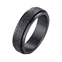 PAURO Women's Men's 2mm/4mm/6mm/8mm Sandblast Finish Lucky Worry Ring Band