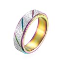 PAURO Women's Men's 2mm/4mm/6mm/8mm Sandblast Finish Lucky Worry Ring Band