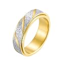 PAURO Women's Men's 2mm/4mm/6mm/8mm Sandblast Finish Lucky Worry Ring Band