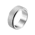 PAURO Women's Men's 2mm/4mm/6mm/8mm Sandblast Finish Lucky Worry Ring Band