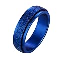PAURO Women's Men's 2mm/4mm/6mm/8mm Sandblast Finish Lucky Worry Ring Band
