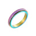 PAURO Women's Men's 2mm/4mm/6mm/8mm Sandblast Finish Lucky Worry Ring Band