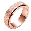 PAURO Women's Men's 2mm/4mm/6mm/8mm Sandblast Finish Lucky Worry Ring Band
