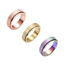 PAURO Women's Men's 2mm/4mm/6mm/8mm Sandblast Finish Lucky Worry Ring Band