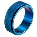 PAURO Women's Men's 2mm/4mm/6mm/8mm Sandblast Finish Lucky Worry Ring Band