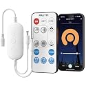 PAUTIX 2-Way RF WiFi Smart Remote Dimmer for Single Color LED Strip Lights,Work with Alexa and Google,14-Key Wireless Remote,DC 12-24V Controller for 3528/2835/5050/COB LED Strip Light(One to Two Way)