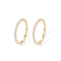 PAVOI 925 Sterling Silver Wedding Band for Women, 14K Gold Plated CZ Ring