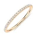 PAVOI 925 Sterling Silver Wedding Band for Women, 14K Gold Plated CZ Ring