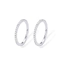 PAVOI 925 Sterling Silver Wedding Band for Women, 14K Gold Plated CZ Ring