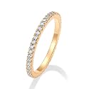 PAVOI 925 Sterling Silver Wedding Band for Women, 14K Gold Plated CZ Ring