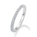 PAVOI 925 Sterling Silver Wedding Band for Women, 14K Gold Plated CZ Ring
