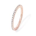 PAVOI 925 Sterling Silver Wedding Band for Women, 14K Gold Plated CZ Ring