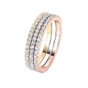 PAVOI 925 Sterling Silver Wedding Band for Women, 14K Gold Plated CZ Ring