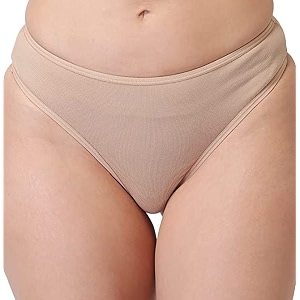 pavvoin Womens Plain Cotton Blend Thong mid