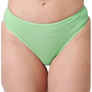 pavvoin Womens Plain Cotton Blend Thong mid