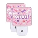 Paw Print Bone Night Light Dusk-to-Dawn Set of 2