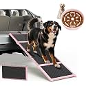 Pawaboo Dog Ramp,Extra Wide Portable Pet Dog Ramps for Large Dogs, Dogs Cars Ramp for Car SUV/Truck/RV/Bed, Lightweight Ramps with Non-Slip Mesh Up to 280LBS