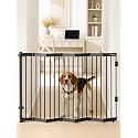 No Pawblems Retractable Safety Gate, 45" Wide Metal Adjustable Dog Gate for Doorways, Stairs &amp; Hallways, 30" Tall, Auto Retract Design, No Bottom Bar, Black