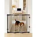 No Pawblems Retractable Safety Gate, Metal Adjustable Dog Gate for Doorways, Stairs &amp; Hallways, Expands to 38" Wide, Auto Retract Design, No Bottom Bar, Black
