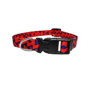 printed dog collar - large 25mm red amp blue