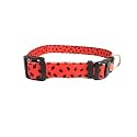 Printed Dog Collar - Medium 18mm, Red &amp; Black