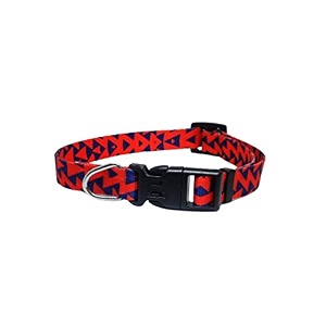 printed dog collar - medium 18mm red amp blue