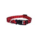 Printed Dog Collar - Medium 18mm, Red &amp; Blue