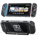 PAWDIARY Clear Switch 2 Protective Case for Nintendo Switch 2 (New 2025), Slim PC Console &amp; Controller Grip Switch 2 Cover Protector, Scratch-Resistant Design Hardshell Skin