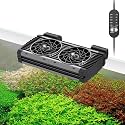 Pawfly Aquarium Chiller Fan, Quiet Aquarium Fan for Axolotl Tank, Adjustable Fish Tank Cooling Fan, Aquarium Cooler with Timer, Terrarium Fan Water Chiller for Freshwater and Saltwater Tanks, 2 Head