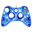 Wired Controller with Cool LED, Charger Compatible with Microsoft Xbox 360 & PC (Windows 11/10/8/7), Upgraded Joystick & Dual Vibration Gamepad Gaming Joypad (Blue)