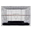 PAWING Iron, Bird Cage, House For Rabbit, Parrot And Small Pets With 2 Feeding Cup With Secure Lock (15 Inches, Black)